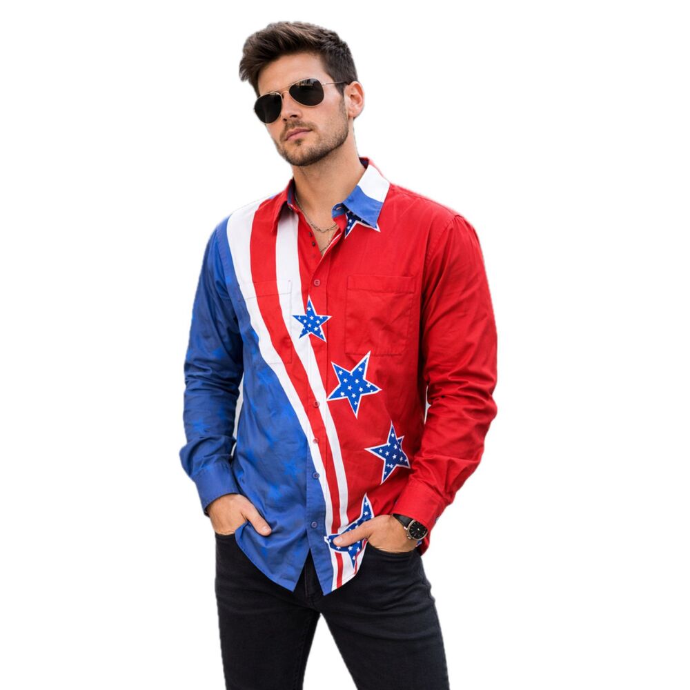 NEW Men’s Patriotic Button Up Shirt